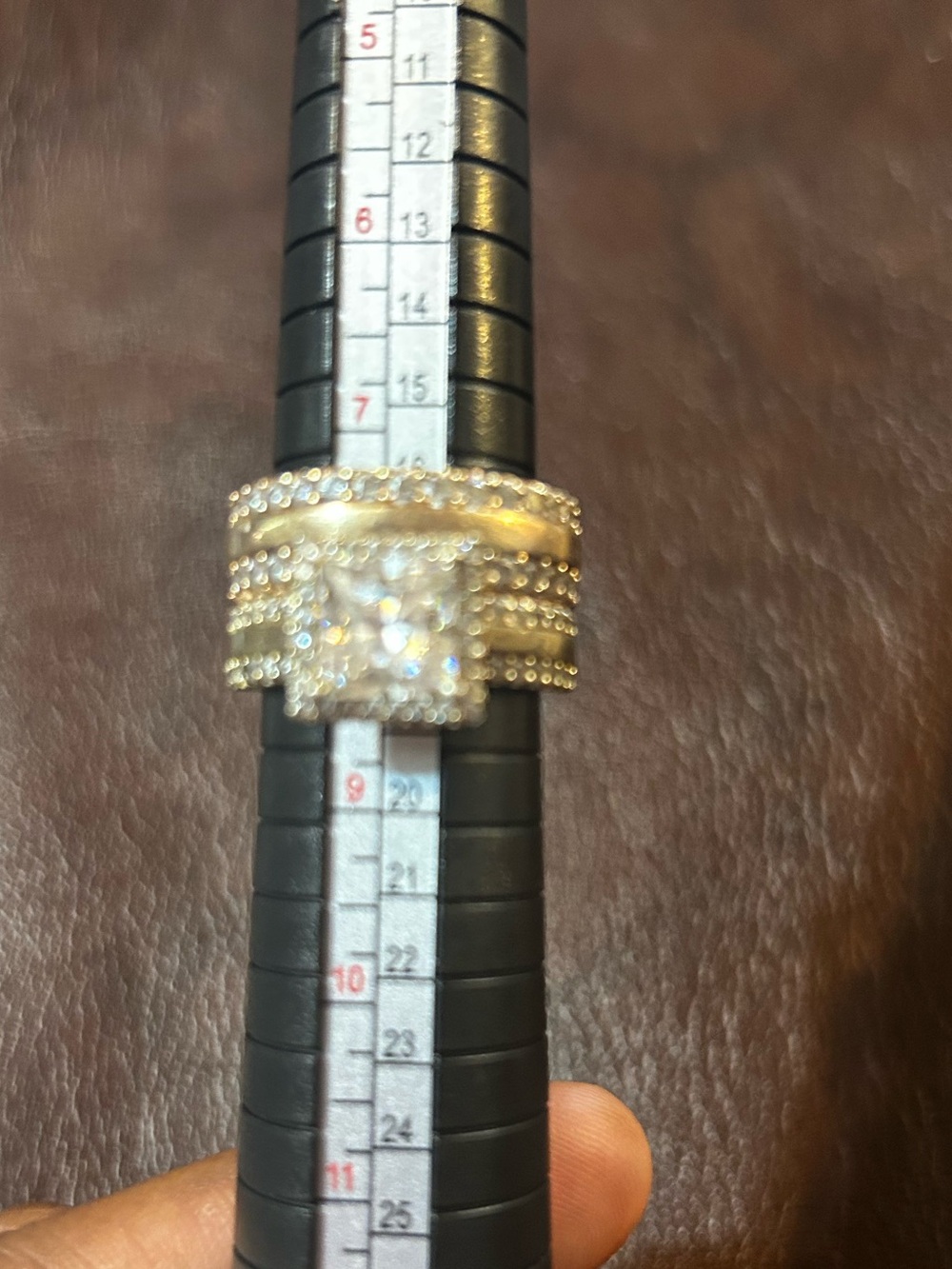 Sterling Silver 925 Gold Plated Halo & Eternity Ring Set Sizes 8 & 8.5
